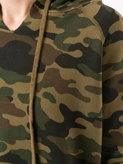 Shop Nili Lotan Camouflage Print Hoodie In Green Camo