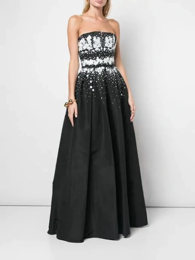 Shop Carolina Herrera Off-shoulder Sequinned Dress In Black