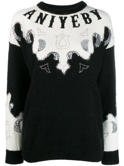 Shop Aniye By Embellished Logo Sweater In Black