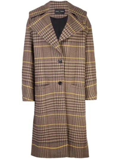 Shop Proenza Schouler Oversized Wool Plaid Coat In Brown