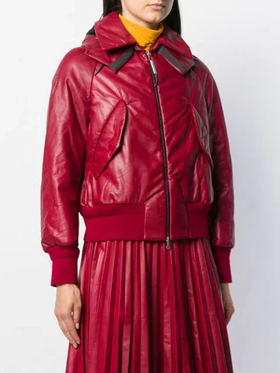 Shop Isaac Sellam Experience Leather Bomber Jacket In Red