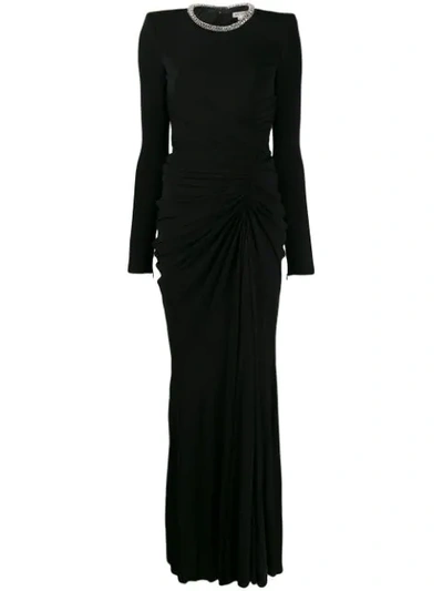 Shop Alexander Mcqueen Crystal Rope Evening Dress In 1000 Black