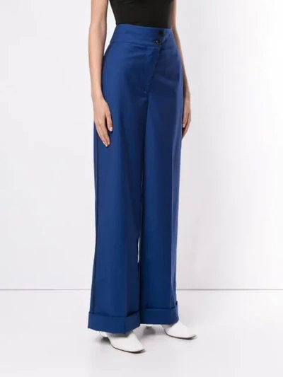 Shop Nehera High Waisted Wide Leg Trousers In Blue