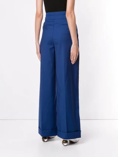 Shop Nehera High Waisted Wide Leg Trousers In Blue