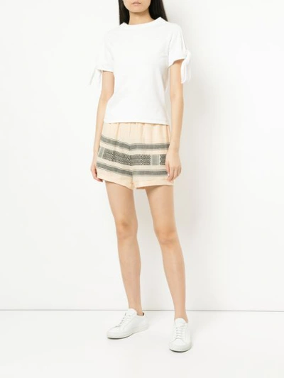 Shop Cecilie Copenhagen Patterned Lightweight Shorts In Neutrals