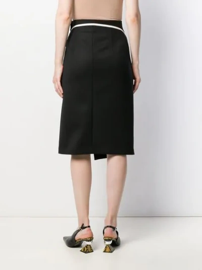 Shop Ssheena Asymmetrical Midi Skirt In Black