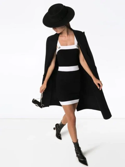 Shop Balmain Knitted Mini Dress In Black