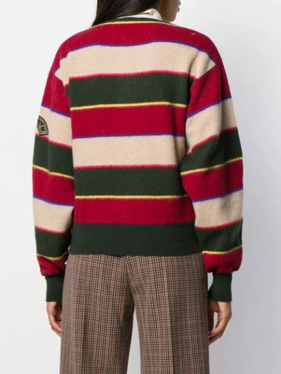 Shop Etro Striped Knitted Sweatshirt In Red