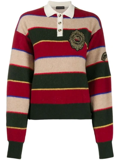Shop Etro Striped Knitted Sweatshirt In Red