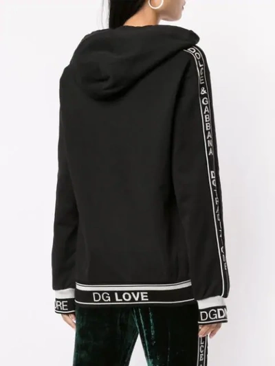 Shop Dolce & Gabbana Dg Love Print Hoodie In Black