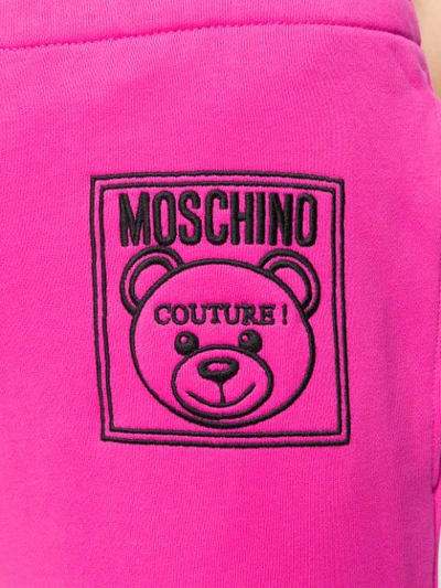 Shop Moschino Teddy Bear Track Pants In 4219 Pink