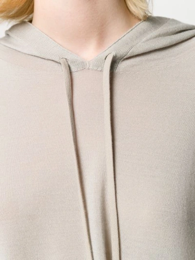 Shop Rick Owens Loose Fit Hooded Top In Neutrals
