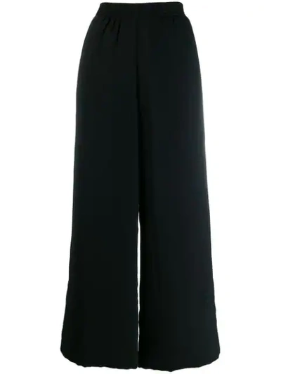 Shop Mm6 Maison Margiela Wide Leg High-rise Trousers In Black