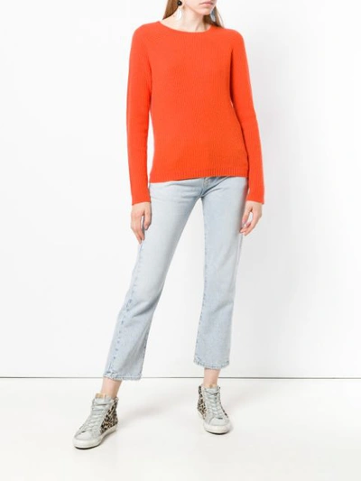 Shop Allude Ribbed Jumper - Orange