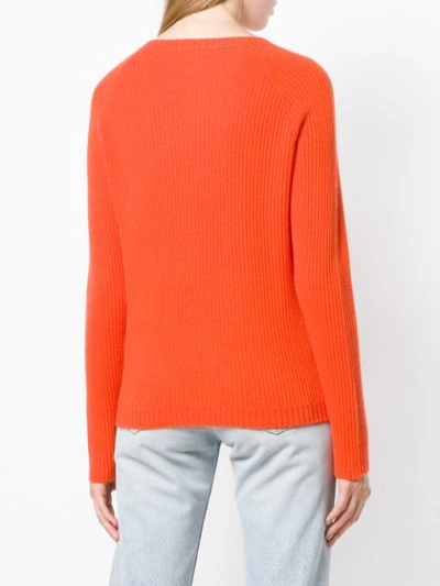 Shop Allude Ribbed Jumper - Orange