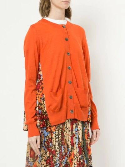 Shop Sacai Button-up Cardigan - Orange