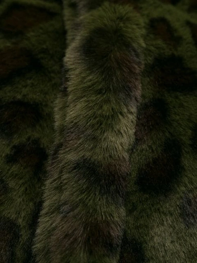 Shop Apparis Oversized Leopard Print Coat In Green