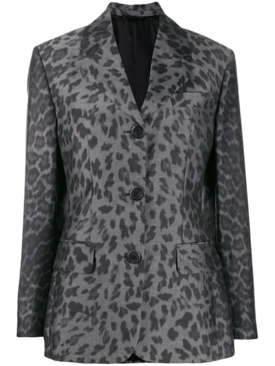 Shop Prada Leopard-print Jacket In Green