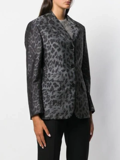 Shop Prada Leopard-print Jacket In Green