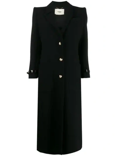 Shop Fendi Single Breasted Coat In Black