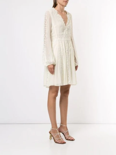 Shop Giambattista Valli Embroidered Detail Dress In White