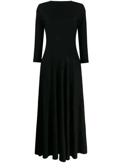 Shop Aspesi Cropped Sleeve Dress In Black