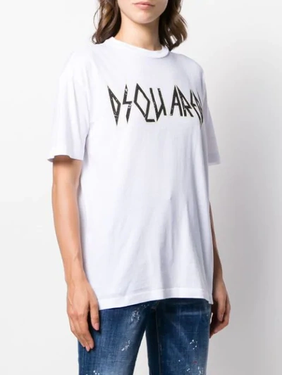 Shop Dsquared2 Logo Printed T-shirt In White