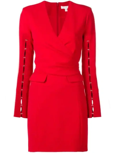 Shop Jonathan Simkhai Fitted Wrap Dress In Red