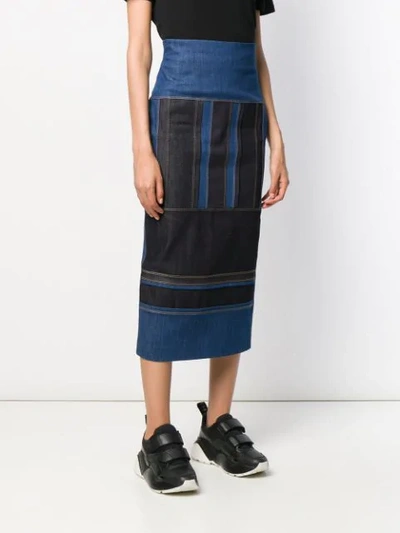 Shop No Ka'oi Pencil Midi Skirt In Blue
