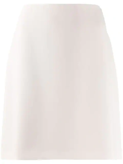 Shop Theory Straight Short Skirt In Neutrals
