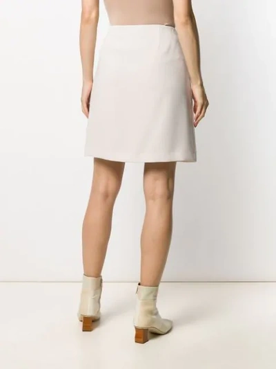 Shop Theory Straight Short Skirt In Neutrals
