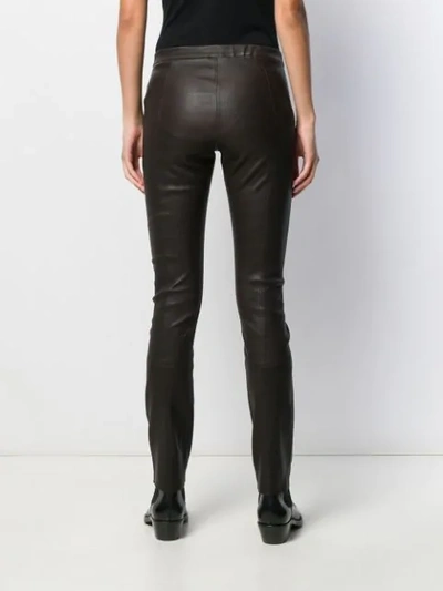Shop Haider Ackermann Woven-detail Leather Trousers In Black