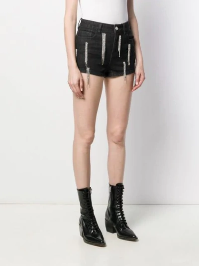 Shop Amen High Waisted Embellished Shorts In Black