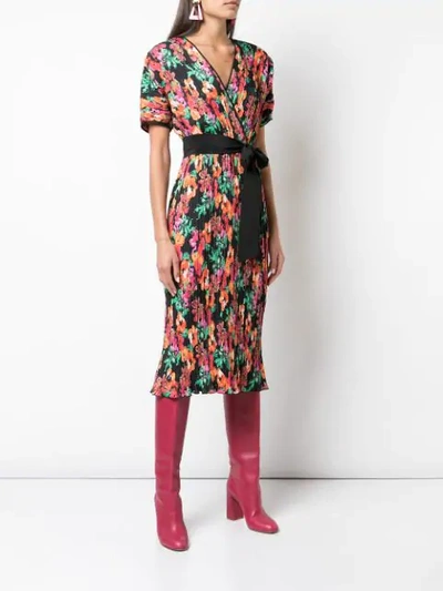 Shop Diane Von Furstenberg Floral Print Wrap Dress In Multicolour