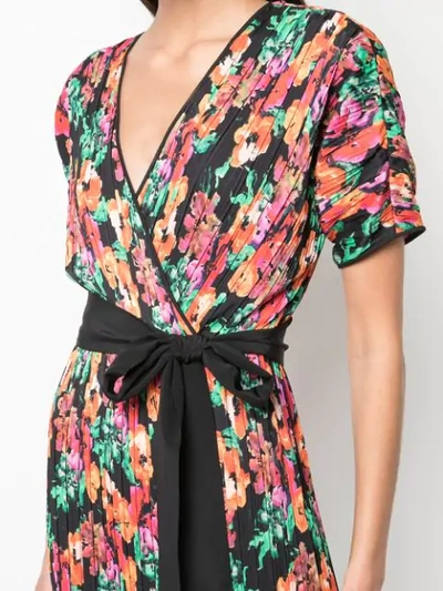 Shop Diane Von Furstenberg Floral Print Wrap Dress In Multicolour