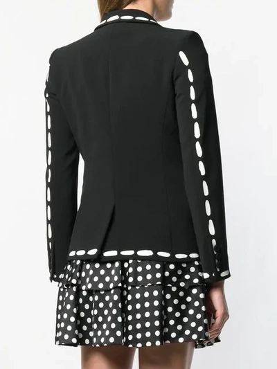 Shop Moschino Print Detailed Fitted Blazer In Black