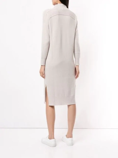 Shop Lorena Antoniazzi Turtle Neck Dress In Neutrals