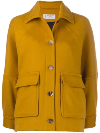 Shop Alberto Biani Buttoned Jacket In Yellow