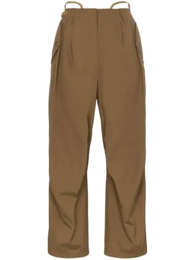Shop Givenchy Wide-leg Cargo Trousers In Brown
