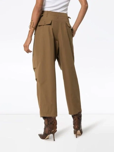 Shop Givenchy Wide-leg Cargo Trousers In Brown