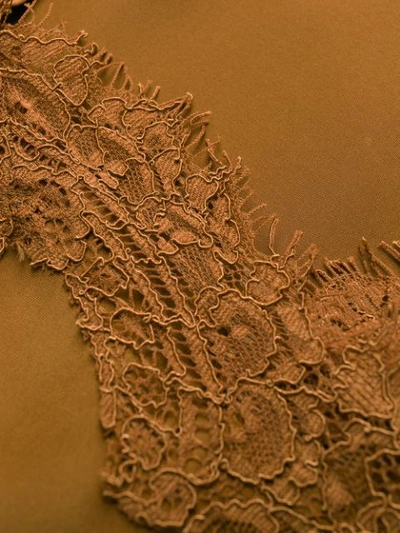 Gold Hawk Lace Trim Slip Top In Brown