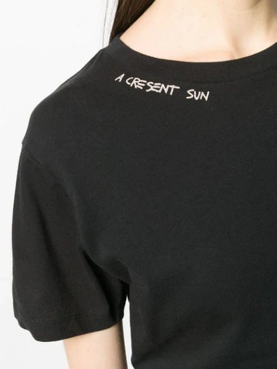 Shop Saint Laurent Slogan Detail T-shirt In Black