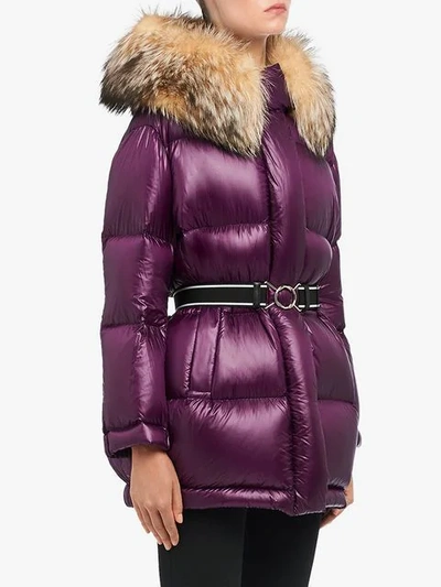 Shop Prada Gesteppte Jacke In Purple