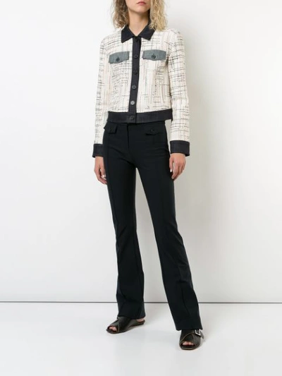 Shop Derek Lam 10 Crosby Jacket With Denim Contrast - Neutrals