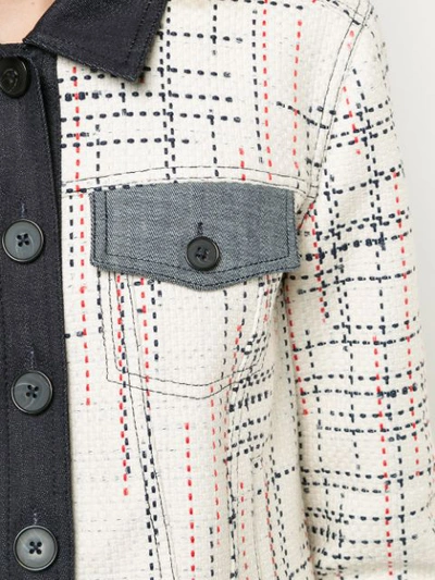Shop Derek Lam 10 Crosby Jacket With Denim Contrast - Neutrals