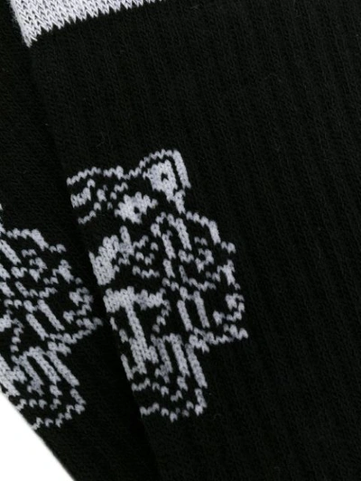 Shop Kenzo Tiger Logo Socks - Black