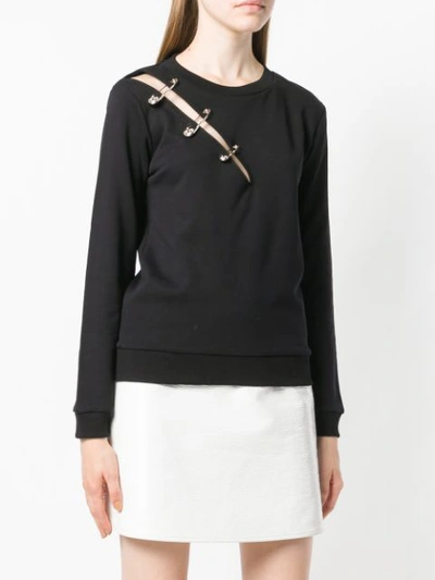 Shop Versus Safety Pin Slit Sweatshirt - Black