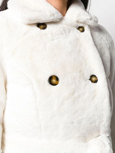Shop Apparis Olivia Faux Fur Tench Coat In White