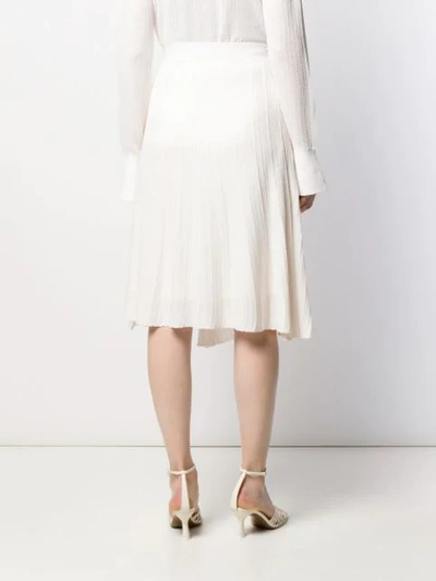 Shop Victoria Victoria Beckham Pleated Knit Skirt In White