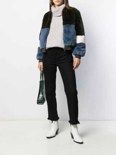 Shop Apparis Ana Faux Fur Bomber Jacket In Green